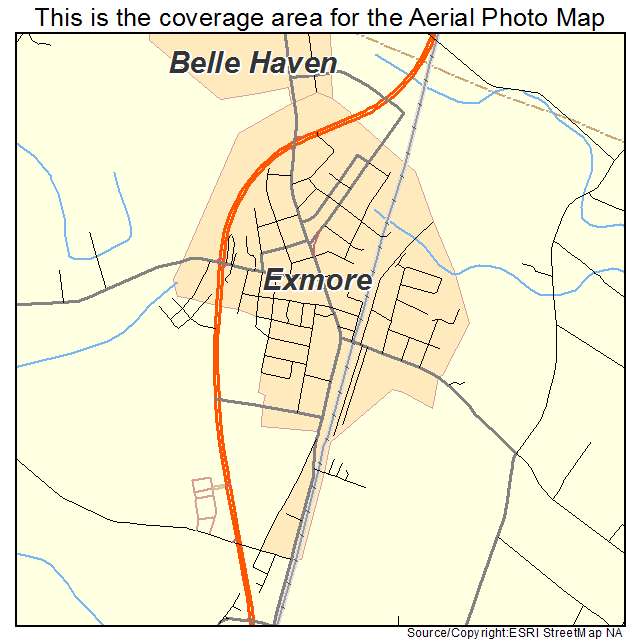 Exmore, VA location map 