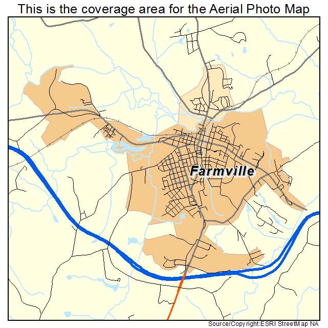 Farmville, VA location map 