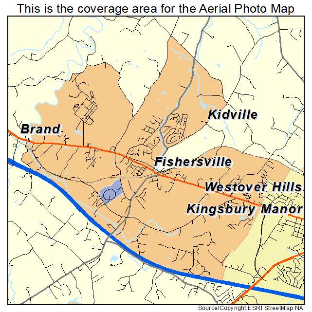 Fishersville, VA location map 