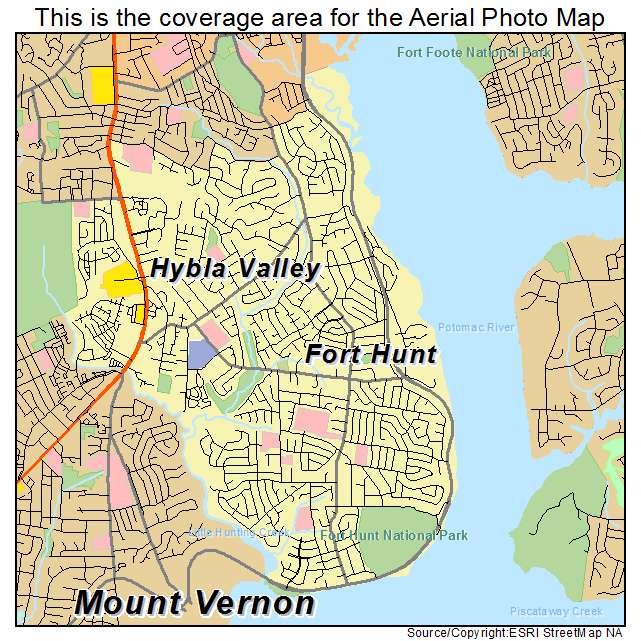 Fort Hunt, VA location map 