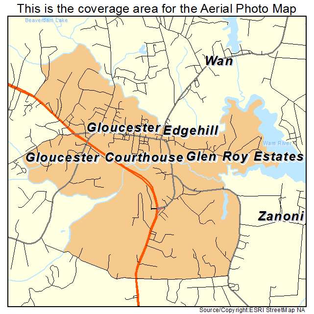 Gloucester Courthouse, VA location map 