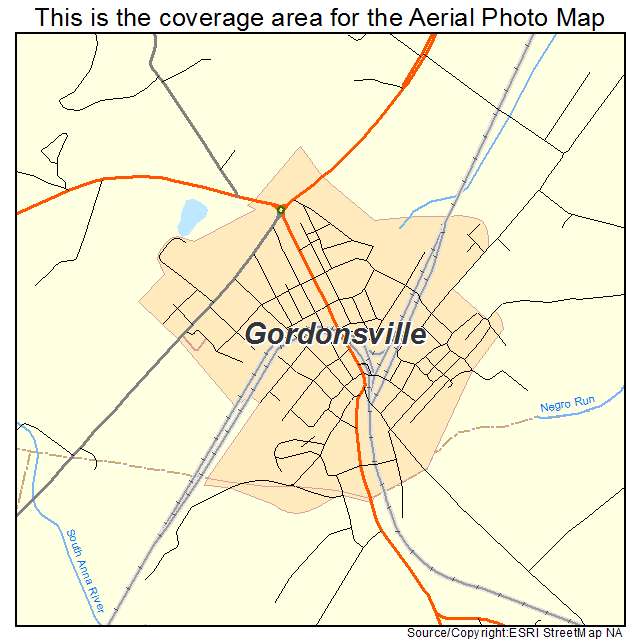 Gordonsville, VA location map 