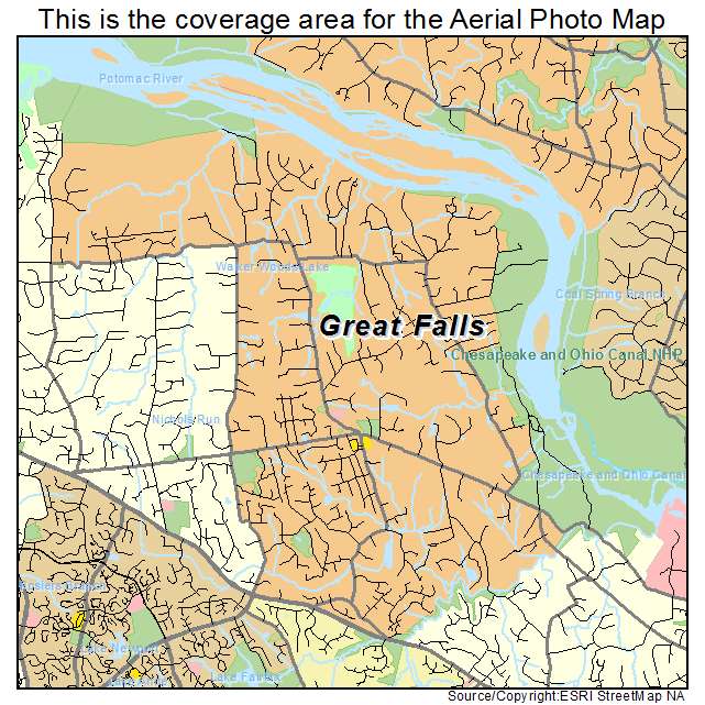 Great Falls, VA location map 