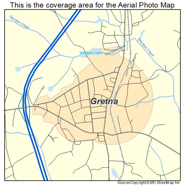 Aerial Photography Map of Gretna, VA Virginia