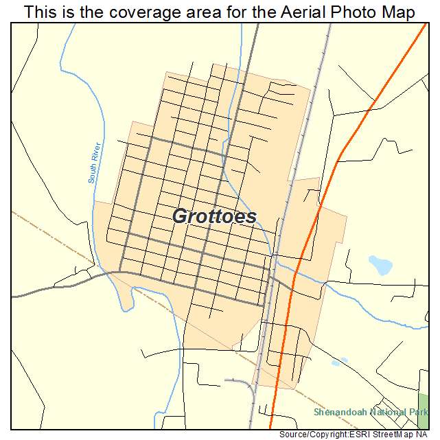 Grottoes, VA location map 