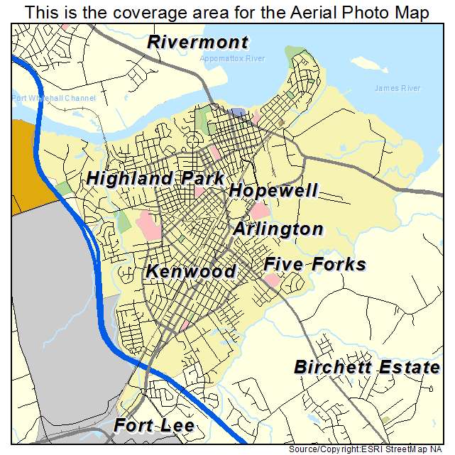 Hopewell, VA location map 