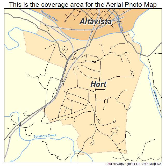 Hurt, VA location map 