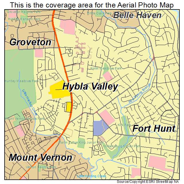 Hybla Valley, VA location map 