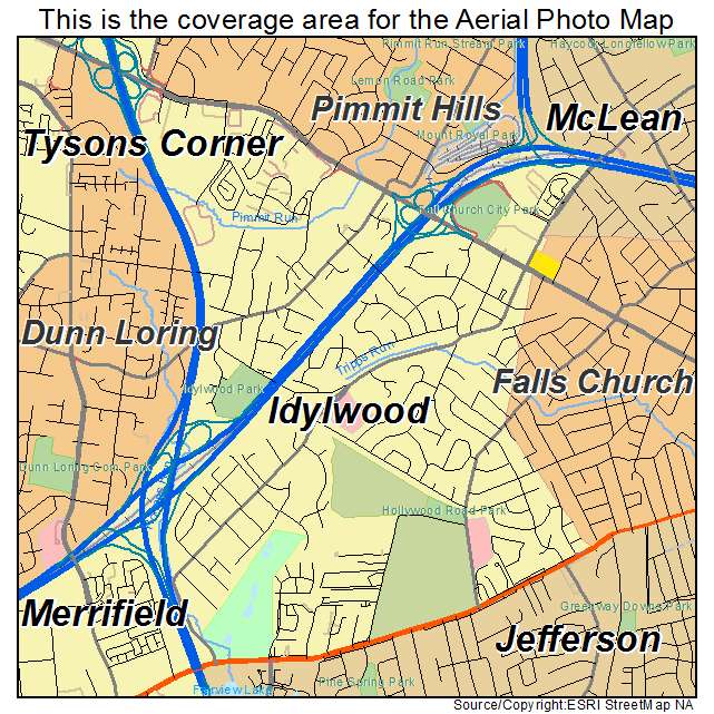 Idylwood, VA location map 