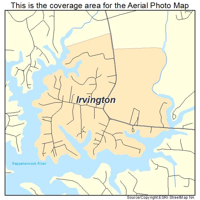 Irvington, VA location map 