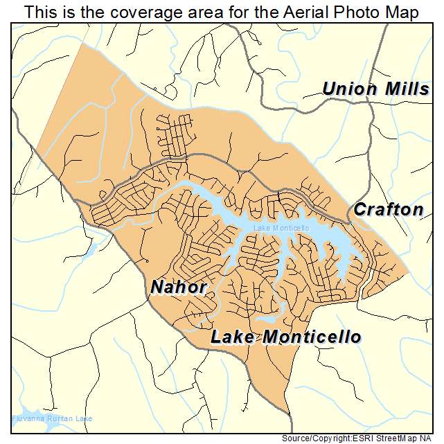 Lake Monticello, VA location map 