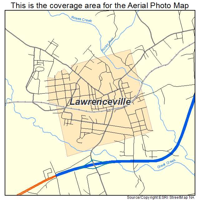 Lawrenceville, VA location map 