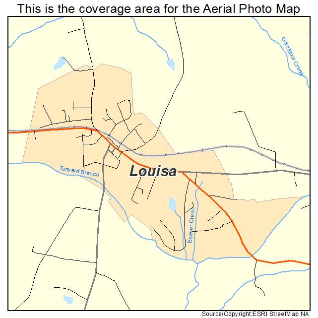 Louisa, VA location map 
