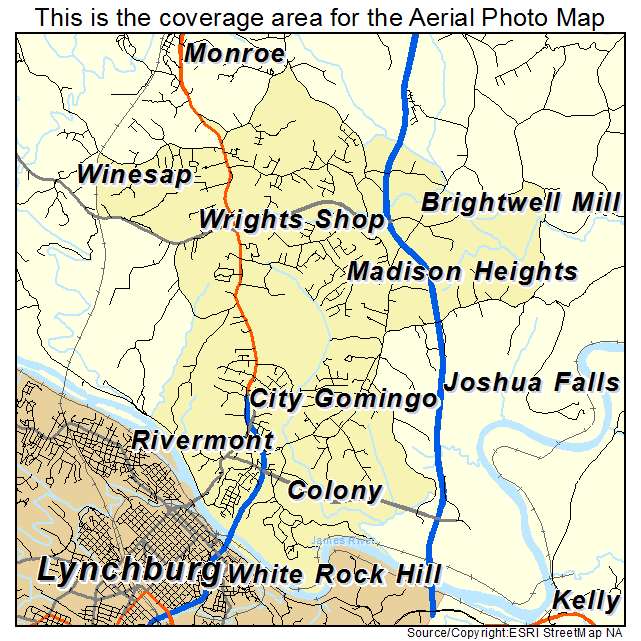 Madison Heights, VA location map 