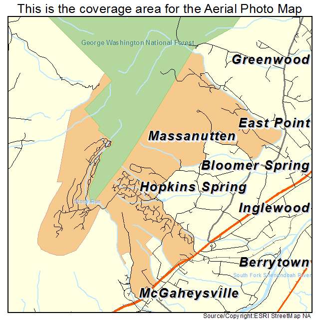 Massanutten, VA location map 