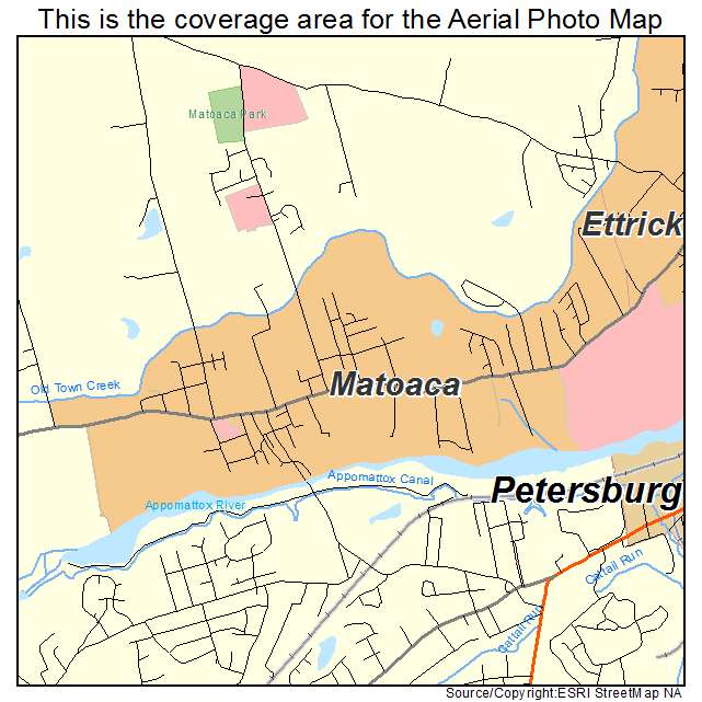Matoaca, VA location map 
