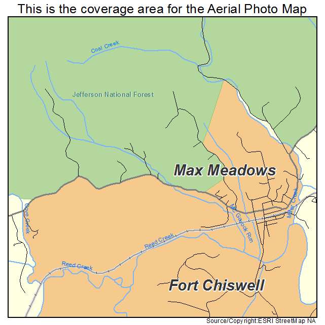 Max Meadows, VA location map 