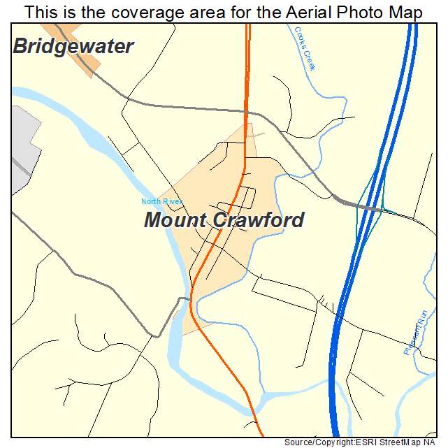 Mount Crawford, VA location map 