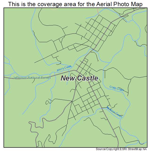 New Castle, VA location map 