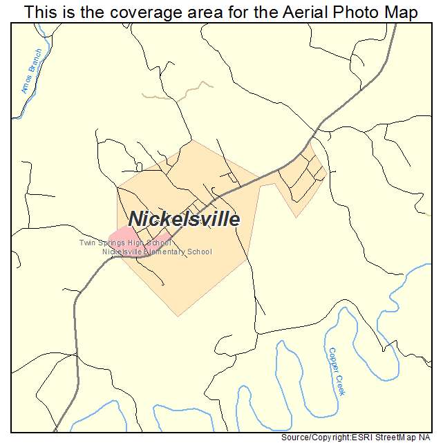 Nickelsville, VA location map 
