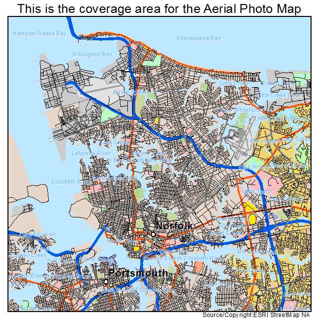 Norfolk, VA location map 