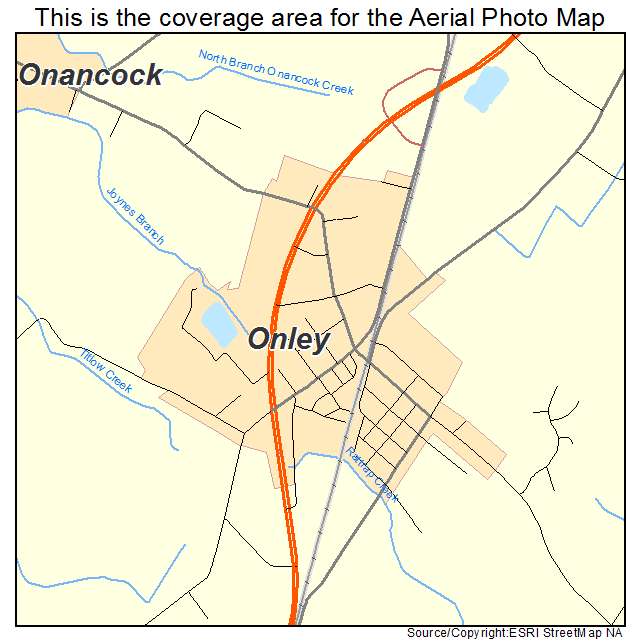 Onley, VA location map 