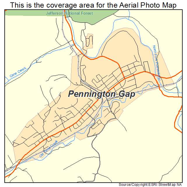 Pennington Gap, VA location map 