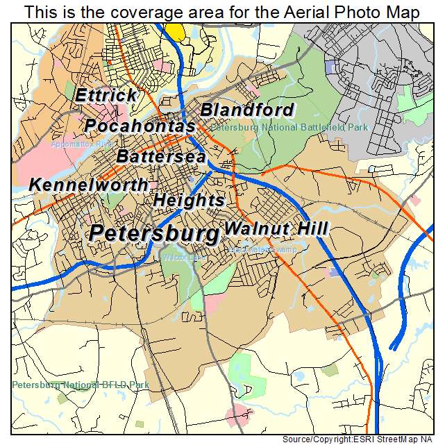 Petersburg, VA location map 