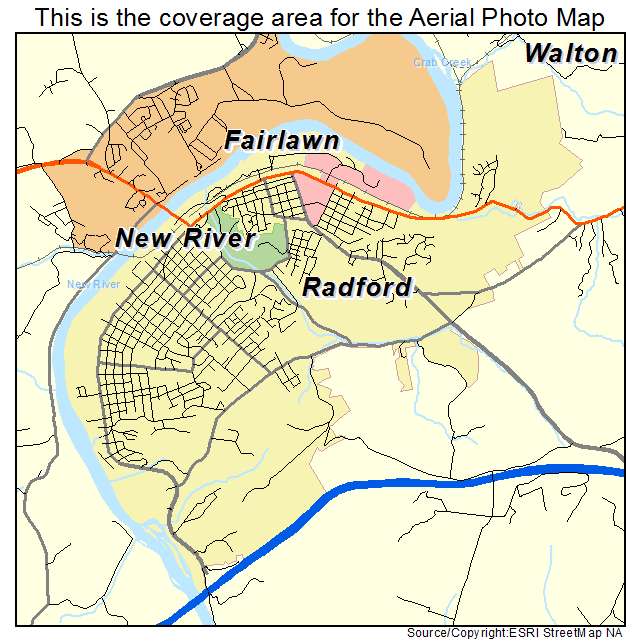Radford, VA location map 