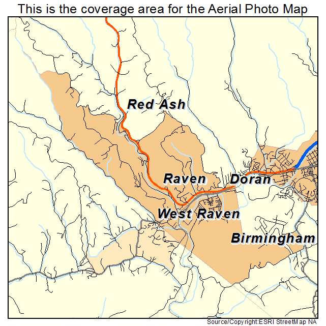 Raven, VA location map 