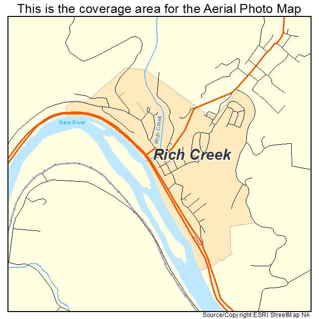 Rich Creek, VA location map 