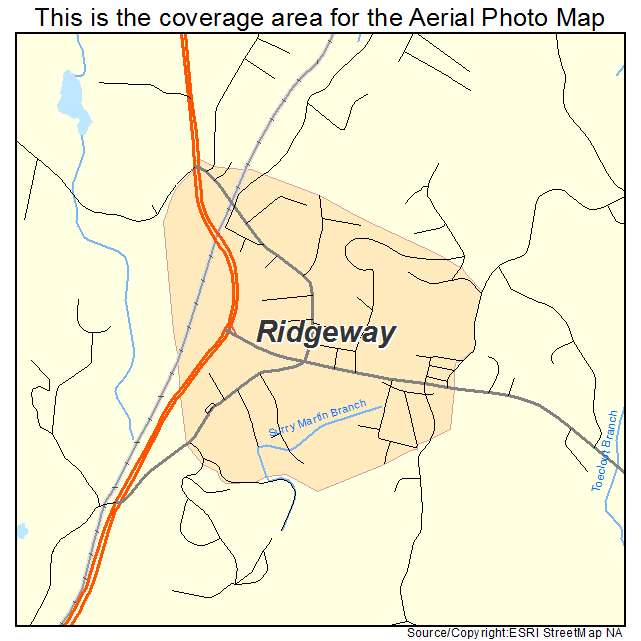 Ridgeway, VA location map 