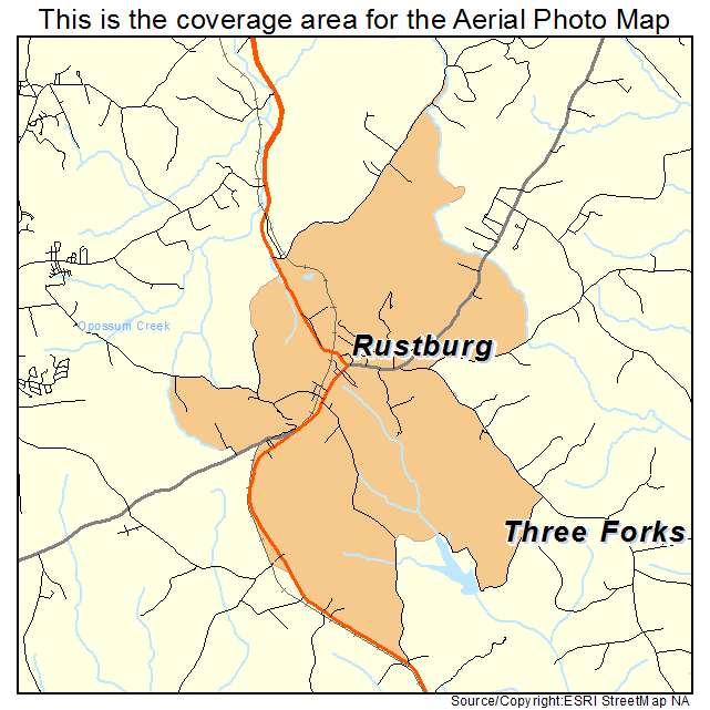 Rustburg, VA location map 