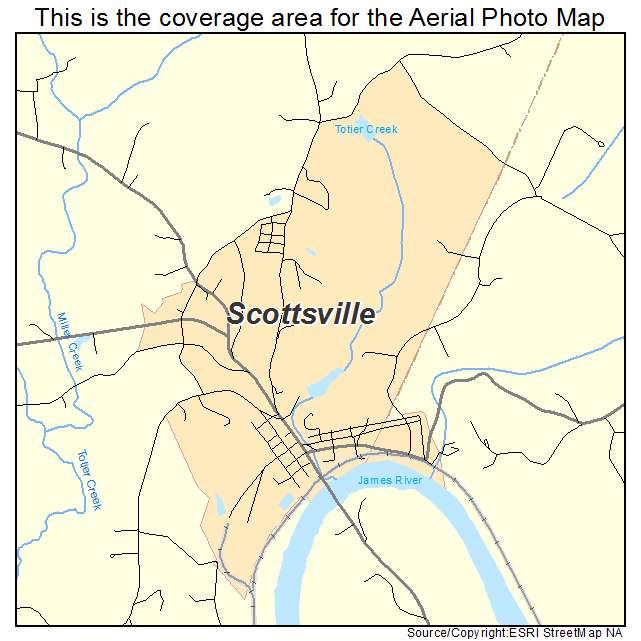 Scottsville, VA location map 