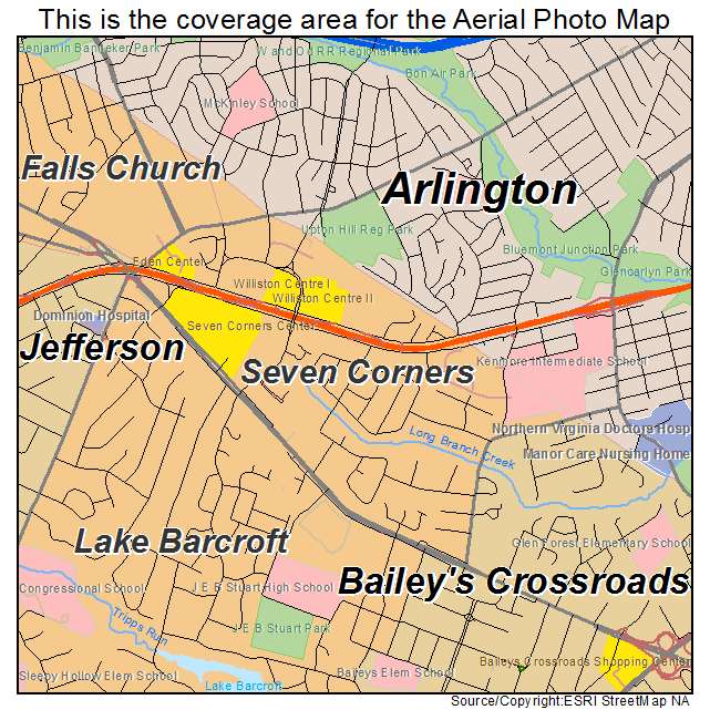 Seven Corners, VA location map 