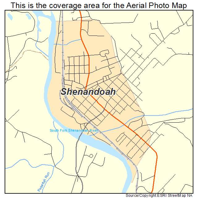 Shenandoah, VA location map 