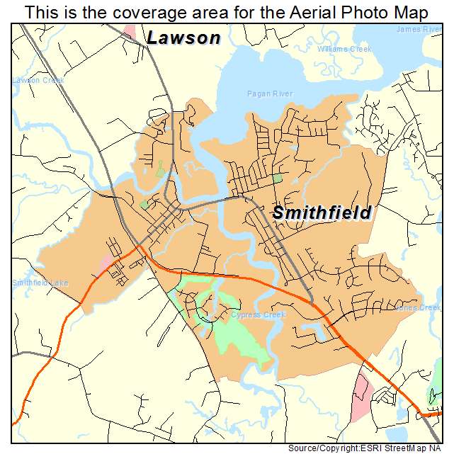 Smithfield, VA location map 