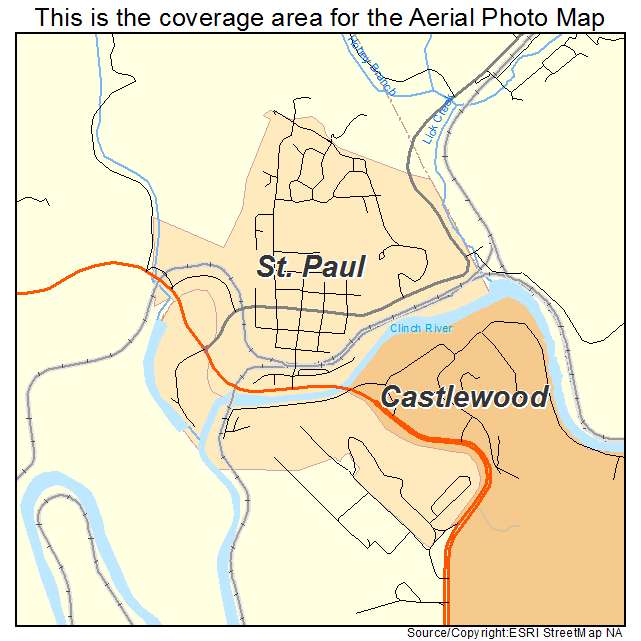 St Paul, VA location map 