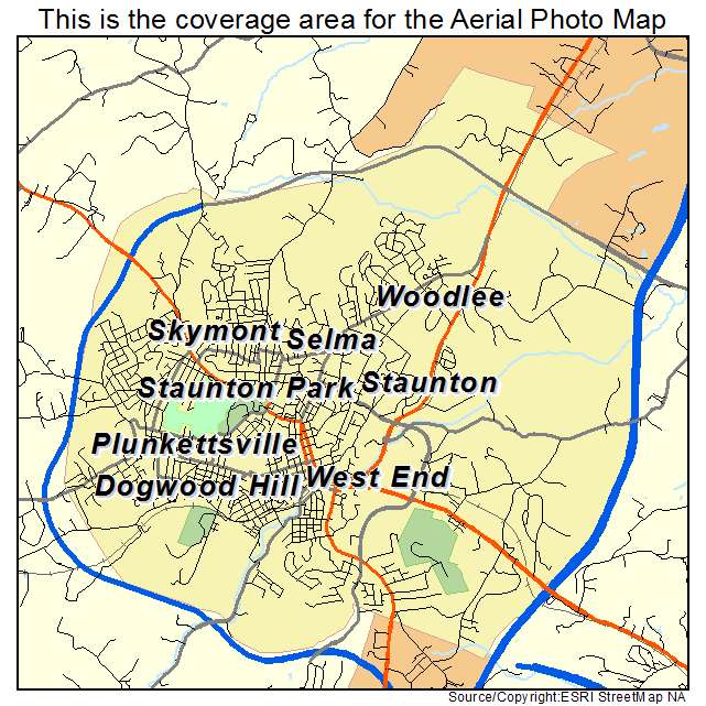 Staunton, VA location map 