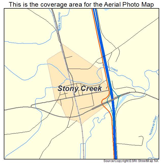 Stony Creek, VA location map 