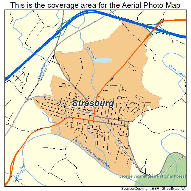 Aerial Photography Map Of Strasburg VA Virginia