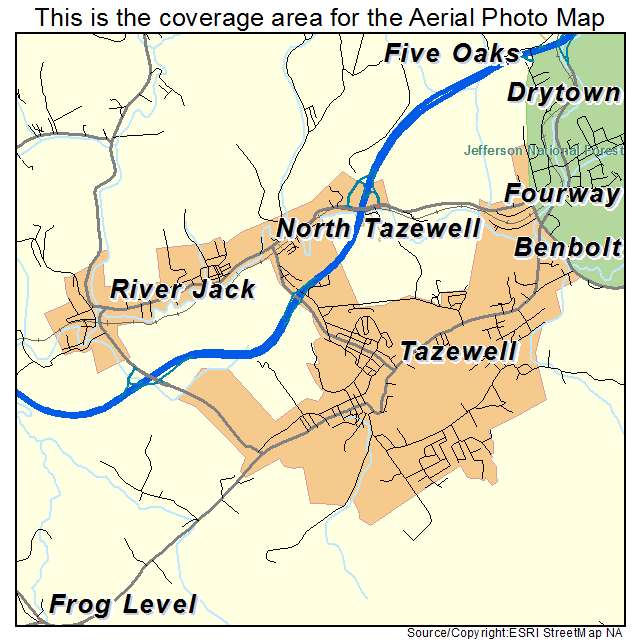 Tazewell, VA location map 