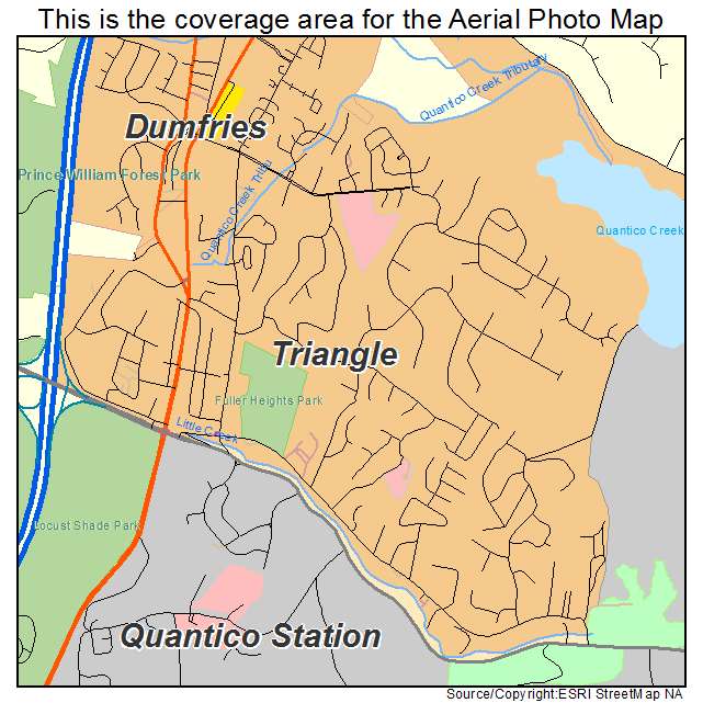 Triangle, VA location map 