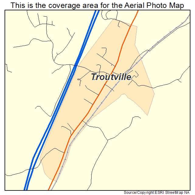 Troutville, VA location map 