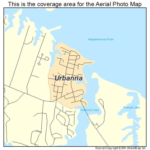 Urbanna, VA location map 