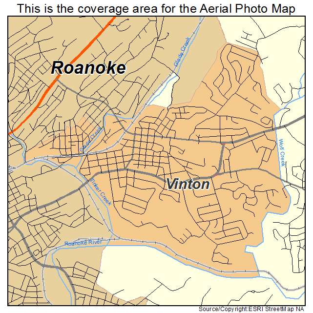 Vinton, VA location map 