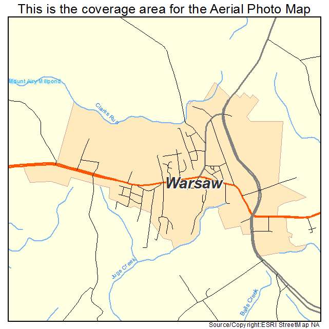 Warsaw, VA location map 