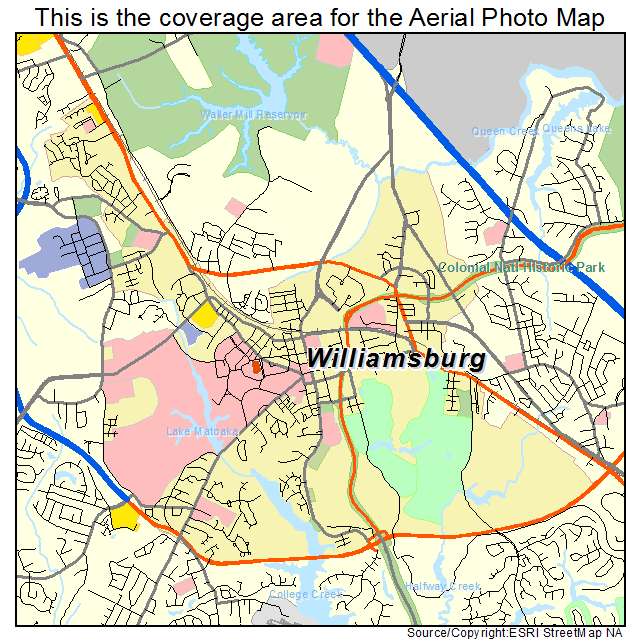 Williamsburg, VA location map 