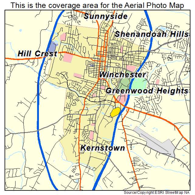 Winchester, VA location map 