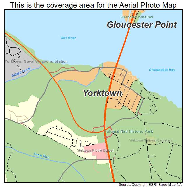 Yorktown, VA location map 